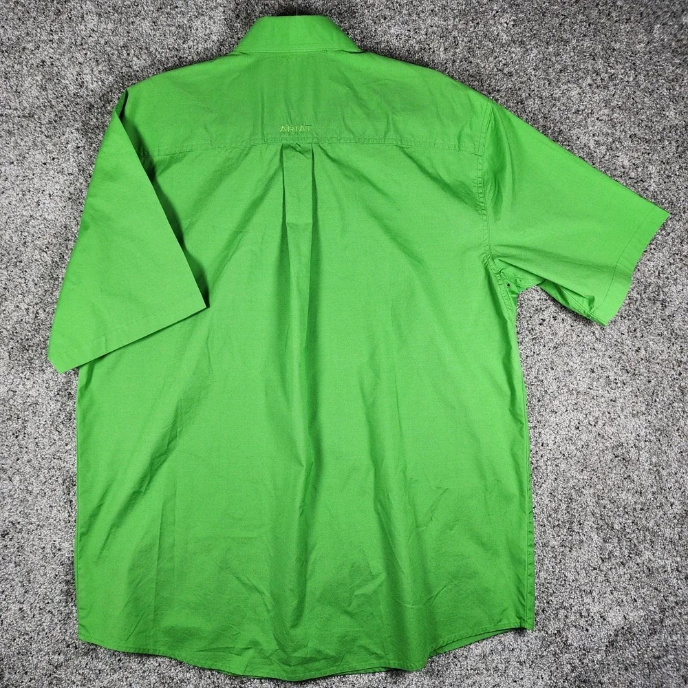 Ariat Button Down Shirt Mens Large Pro Series Green Short Sleeve Western NWOT